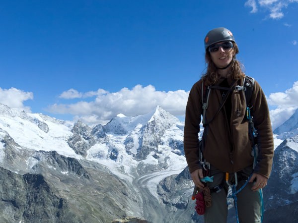 Stijn climbing mountains in the Alps